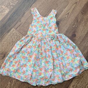 Mini Boden Floral Sleeveless Criss Cross Back Dress - size 6/7